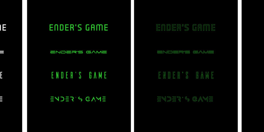 Ender's Game animated title typeface testing