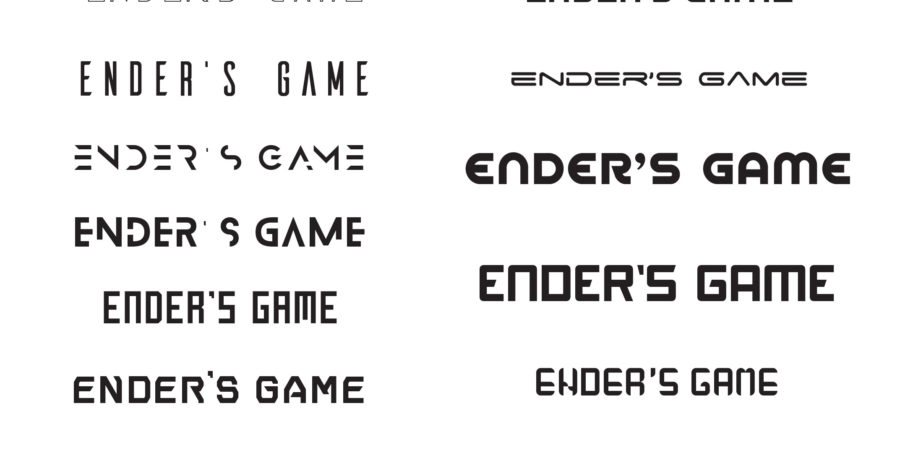 Ender's Game animated title typeface exploration