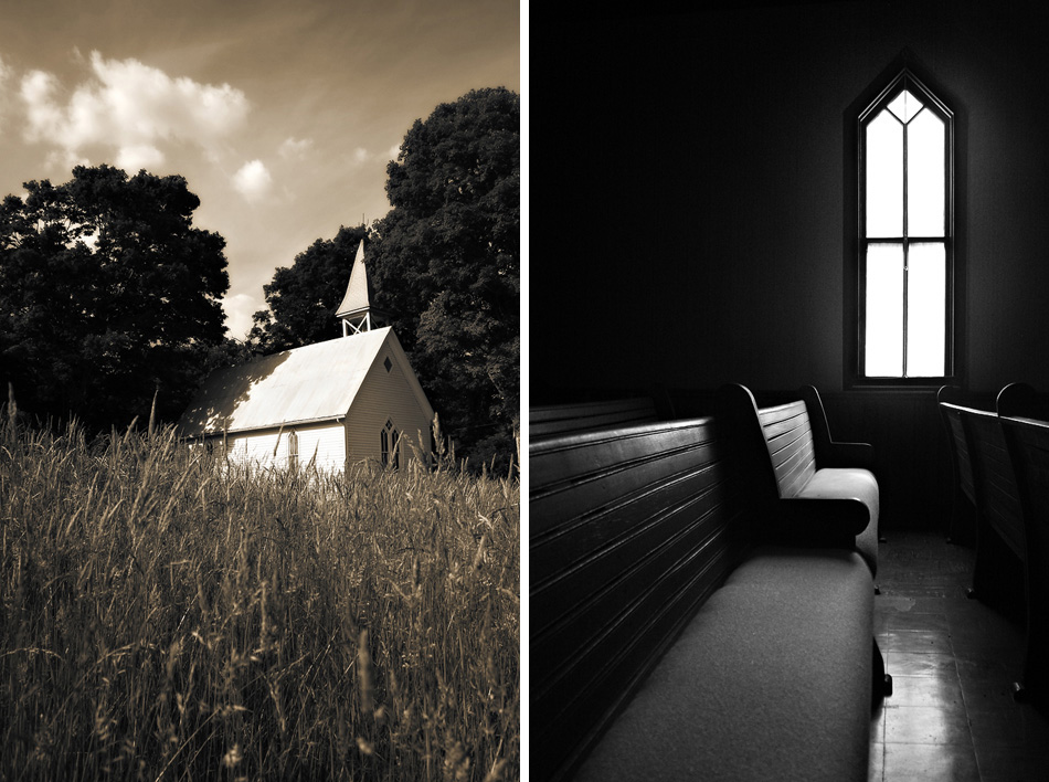 church outside and in